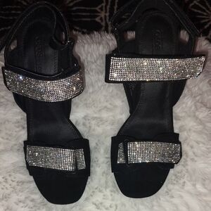 Asos Elegant Black Sandals with Rhinestone Accents. New Without Tags